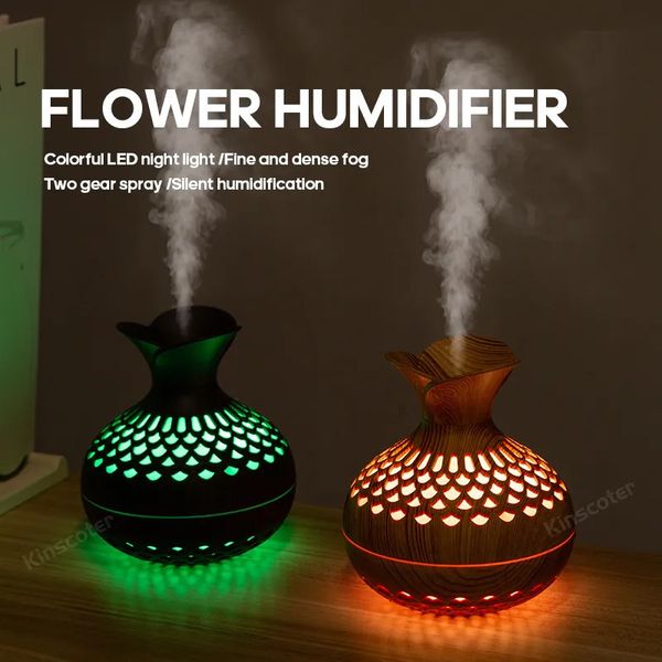 Ätherische Öle Diffusoren Holzmaserung Luftbefeuchter 300 ml USB Aroma Diffusor Zerstäuber Haushalt Feuchtigkeitsspendende Instrument Desktop 231023