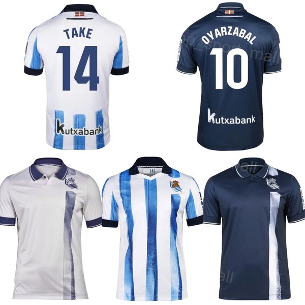 23-24 Futebol Clube Equipe Real Sociedad Jersey 7 BARRENETXEA 10 OYARZABAL 14 KUBO 23 MENDEZ ZUBIMENDI LE NORMAND ZUBELDIA TRAORE MUNOZ SADIQ MERINO Kits de camisa de futebol