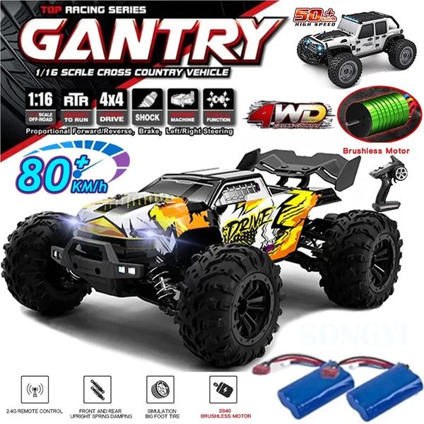 ElectricRC Carro 4WD RC 4x4 Off Road Drift Racing 50 ou 80KMh Super Brushless Alta Velocidade R Caminhão À Prova D 'Água Brinquedo de Controle Remoto Crianças 231020