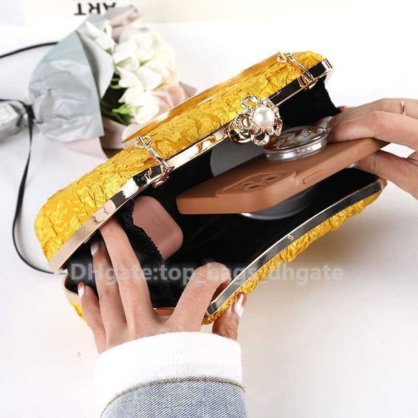 Lady Plissee Hochzeit gelbe Luxusqualität Handtasche Designer Geldbörsen für Clutch Women 2024 Spring Bag Crossover -Taschen Mode Mode