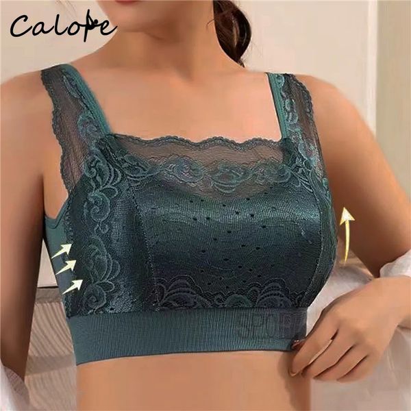 Roupa de Yoga Grande Tamanho Gordo Mm Lace Linda Back Underwear Feminino Peito Elevador Anti Flacidez Dentro Tome Estilo Fino Limpe Vest Bra 231023