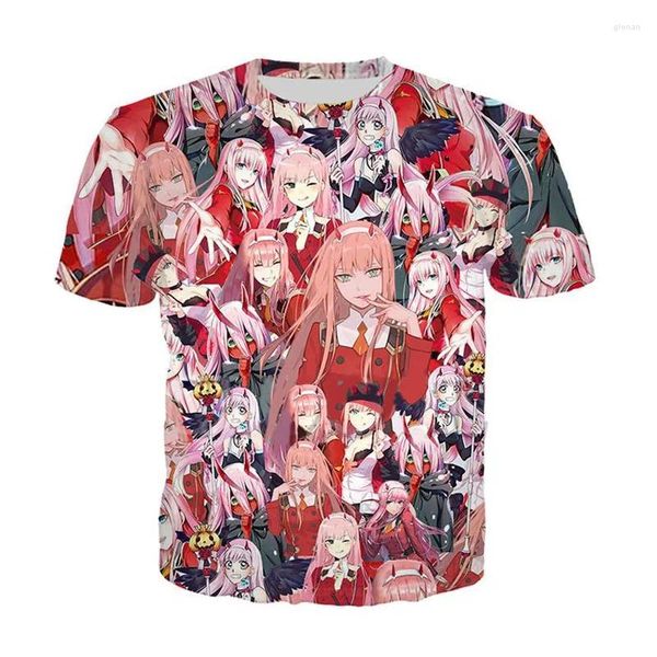 T-shirts pour hommes Anime DARLING In The FRANXX T-shirt Cosplay Zero Two CODE: 02 002 Hommes 3D Imprimer Caractère Casual Tee Tops