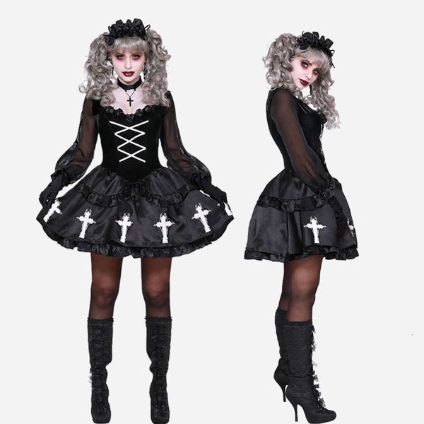 Trajes de Halloween Cos Horror Sexy Engraçado Adultos e Crianças Halloween Horror e Horror Traje Adulto Boneca Vampiro Truque Traje de Festa Fantasia de Performance de Bola de Maquiagem