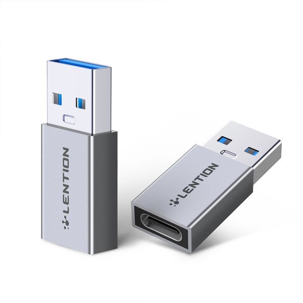 LENTION USB 3.0 auf USB-C Adapter Typ A Buchse auf Typ C Stecker Konverter kompatibel 2022–2016 MacBook Pro, neues iPad Pro/Mac Air/Surface, Telefon/Tablet, stabiler Treiber zertifiziert