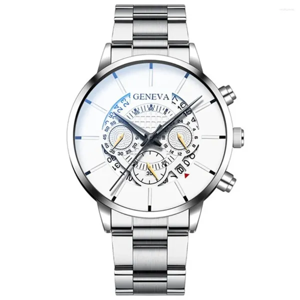 Relógios de pulso moda legal exclusivo digital literal multi camada dial homens quartzo malha cinto relógio elegante homem vendendo produtos 2023
