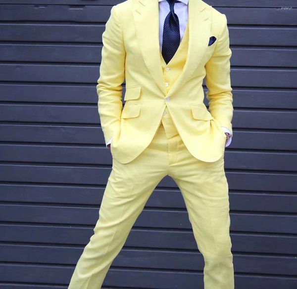 Ternos masculinos feitos sob medida laranja fino ajuste terno noivo smoking 3 peça masculino praia jaqueta de casamento homem casual blazer feito sob encomenda traje homme
