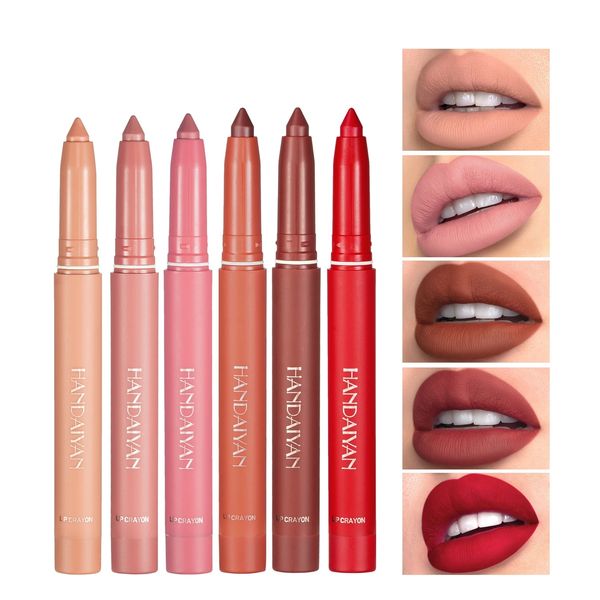 Handaiyan 12 pezzi set sexy rossetto rosso penna matita opaca impermeabile lunga durata velluto nudo lip liner marrone scuro pigmenti trucco