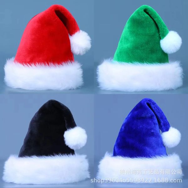 Cappellini Beanie/Skull Cappelli di Natale in peluche rosso blu verde nero Cappelli di Babbo Natale cappelli per adulti e bambini Decorazioni natalizie Felice anno nuovo 2024 231023