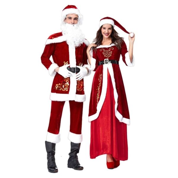 Cosplay Costume de Natal feminino Designer Cosplay Costume Recomendação de cores Halloween Papai Noel Roupas adultos de roupas de Natal para homens de Natal Roupos de mesa de dança