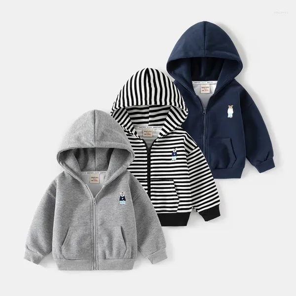 Giacche Primavera Neonati Cappotti Felpa con cappuccio Felpa con cerniera Giacca spessa per bambini Felpa Giacca a vento per bambini Capispalla 1-8 anni