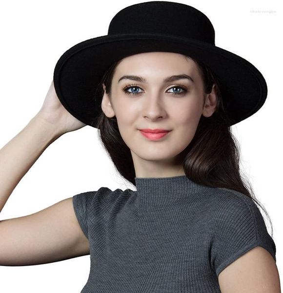 Geizige Krempe Hüte 2023 Fedora Hut Männer Frauen Nachahmung Woolen Winter Filz Mode Schwarz Top Jazz Fedoras Chapeau Sombrero Mujer