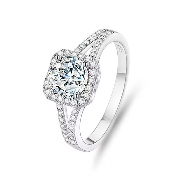 Nuovo anello classico Fede nuziale Gioielli in argento sterling Anelli vans con diamanti per donna uomo Gioielli di fidanzamento in oro 18 carati