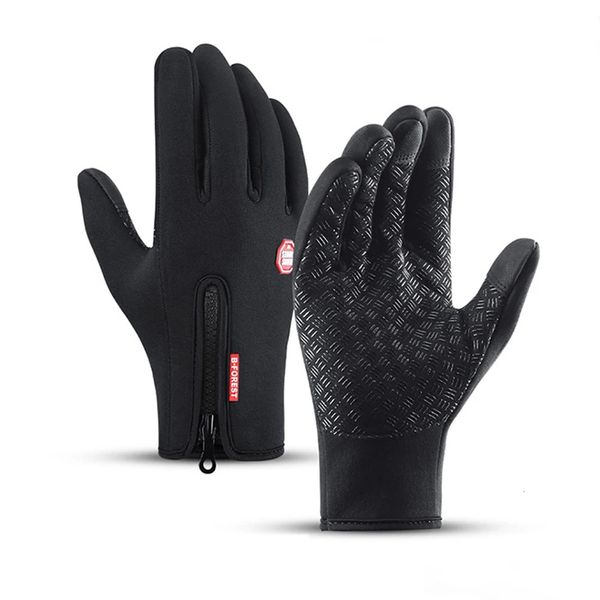 Luvas de ciclismo Luvas masculinas de inverno Quente Touchscreen Esporte Pesca à prova de respingos Esqui Exército Ciclismo Snowboard Antiderrapante Zipper Mulheres Luvas 231023