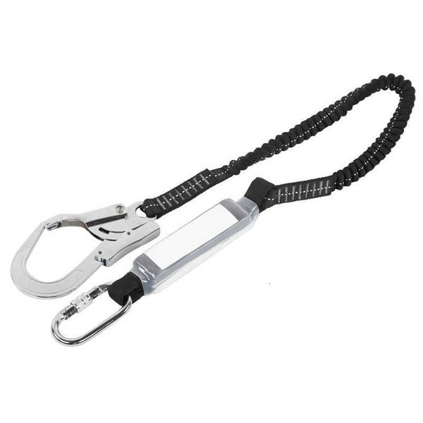 Karabiner, schützender, sicherer, elastischer Puffer-Sling-Gürtel für große Höhen mit Karabiner-Karabinerhaken, tragbares Anti-Fall-Off-Seil für Luftarbeit, Klettern, 231021