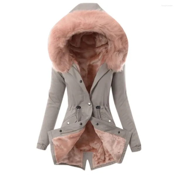 Женское пуховое пальто из искусственного меха с капюшоном, большие размеры, женская зимняя теплая толстая длинная куртка на подкладке, пальто