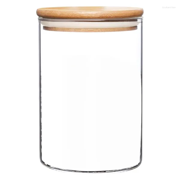 Garrafas de armazenamento Recipientes de vidro para alimentos com tampas Frascos grandes para café, chá e açúcar (27 FL OZ)