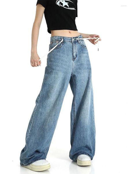 Damen Jeans Y2k Korean Fashion High Waist Wide Leg Denim Hose Harajuku 90er Vintage Baggy Grunge Jean Hosen 2000er Jahre Kleidung