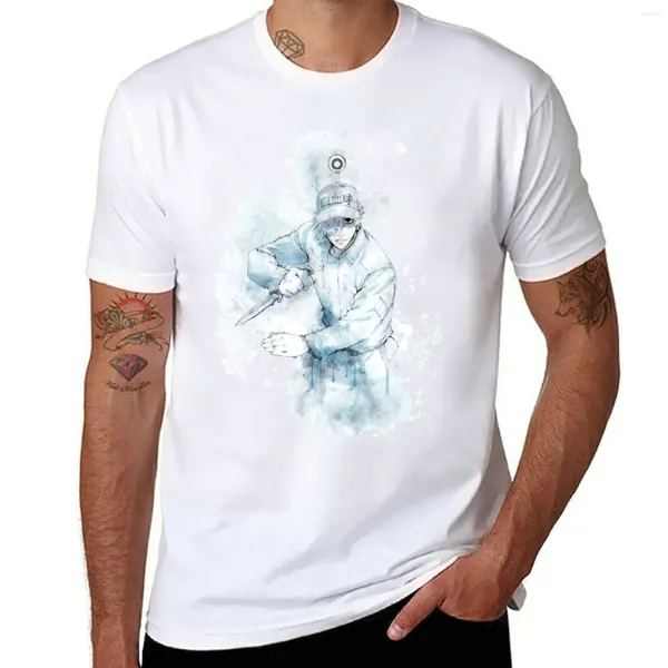 Polo da uomo Cells At Work - T-shirt acquerello con sangue bianco T-shirt da ragazzo Fruit Of The Loom Uomo