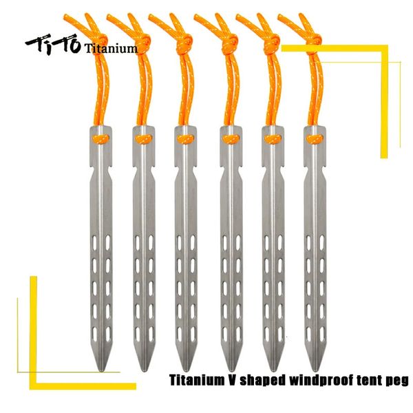 Уличные гаджеты TiTo гвозди для палаток V-образный дизайн Открытый кемпинг Ветрозащитное оборудование Инструмент для палаток для мягкого грунта 6/8/10/12 шт. 231021