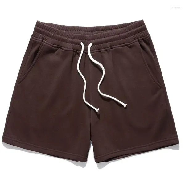 Shorts masculinos estilo coreano moda homens cor sólida cordão algodão fino ajuste roupas de carga desgaste w15