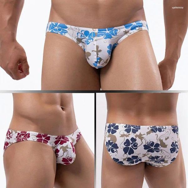 Mutande Stampa di moda Slip da uomo Cotone di alta qualità Intimo da uomo Sexy Vita bassa Rigonfiamento Pene Sospensorio Mutandine maschili Bikini