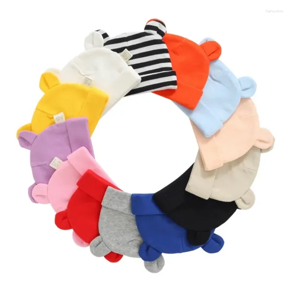 Berets bonito bebê chapéu beanie algodão macio elástico boné para meninas menino chapéus pogal adereços infantis bonnet acessórios