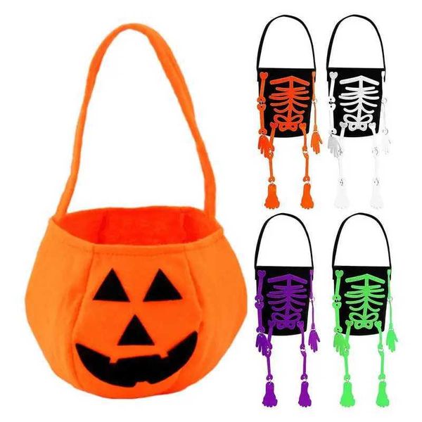 Halloween Beute Party Kinder Kürbis Trick Treat Tragetaschen Süßigkeiten Tasche Aufbewahrungseimer Tragbarer Geschenkkorb 220923