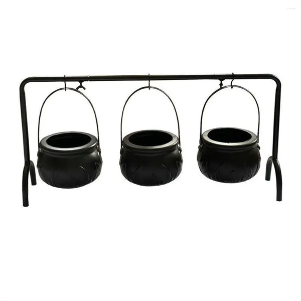 Ciotole Halloween Witch Cauldron Candy Ciotola da portata Decor Spooky Bucket Punch con griglia in ferro