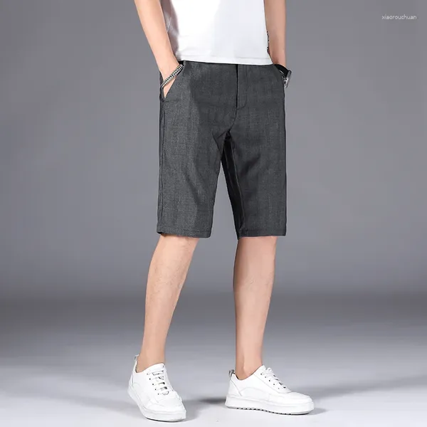 Männer Shorts Klassische Marke Anzug 2023 Sommer Alle-spiel Gerade Elastische Fünf-Punkt Hosen Männlichen Hochwertige Business casual