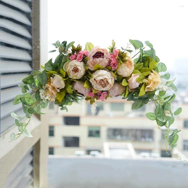 Dekorative Blumen Künstliche Hochzeit Bogen Dekoration Simulation Blumenkranz Tür Haar Seide Wandbehang