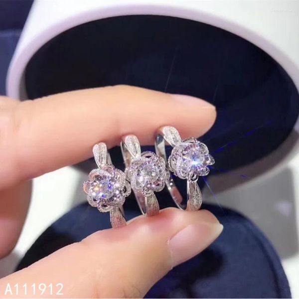 Küme halkaları kjjeaxcmy ince mücevherler mosang elmas 925 STERLING Silver Women Ring Destek Testi Zarif