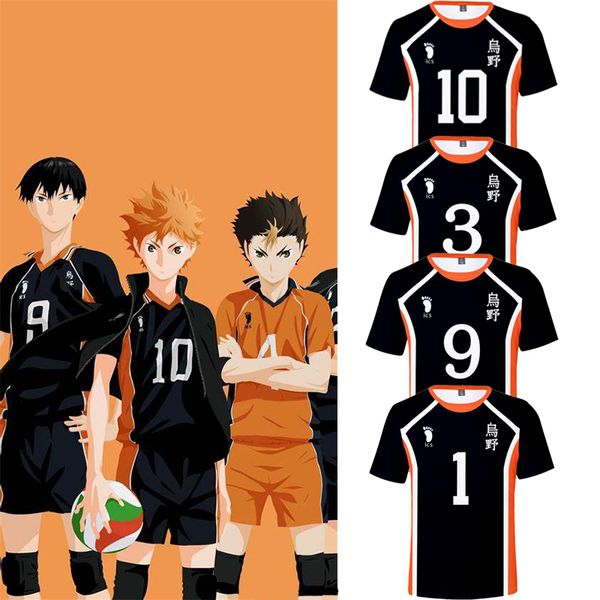 Haikyuu Anime T-Shirt Volleyball Herren Cosplay T-Shirts Team Uniform Trainingskleidung Harajuku Tops Männer Frauen T-Shirt Casual Kurzarm T-Shirt