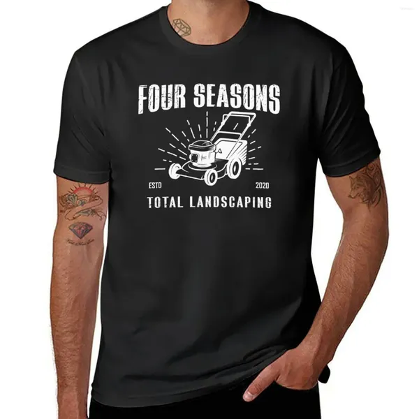 Herren Polos Four Seasons Total Landscaping T-Shirt T-Shirt Hemden Grafik T-Shirts Jungen T Sommer Tops Einfarbig Schwarz Herren