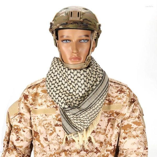 Bandanas moda masculina leve quadrado ao ar livre xale militar árabe tático deserto exército cachecol