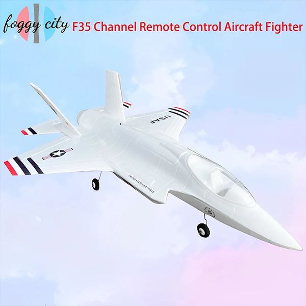 Modello di aereo F35 Lightning Ii 64mm Channel Epo Modello Regalo per bambini Combattente telecomandato Elettrico Super Large Ala fissa 231021