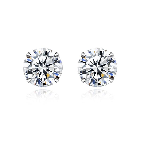 S925 Argento 3mm 4mm 5mm 6.5mm Moissanite Orecchini a lobo Fascino Donna Base Versatile Orecchini Gioielli per le donne Festa di nozze Fidanzamento Regalo di San Valentino SPC