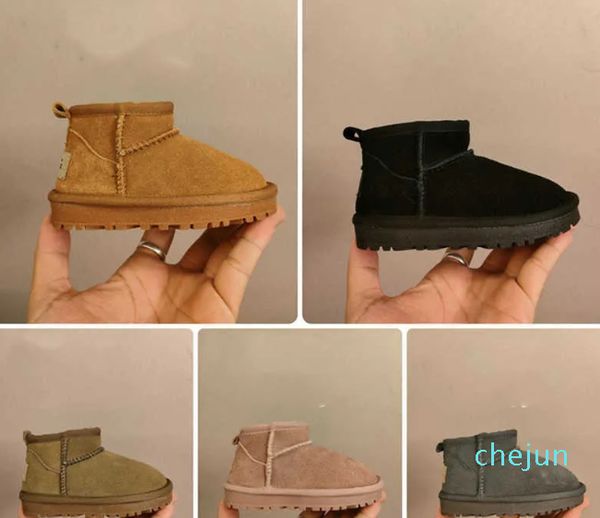 Bota crianças crianças inverno sapatos quentes meninos meninas mini bailey bling botão tornozelo botas de bebê botas curtas