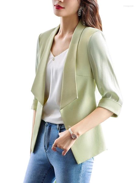 Ternos femininos moda escritório senhoras formal blazer feminino branco preto verde jaqueta feminina para primavera verão