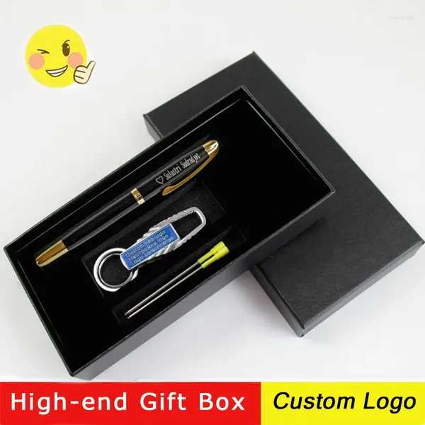 1 set Incisione laser gratuita del logo personalizzato Nome Business Boutique Penne firmate Pubblicità regalo con articoli per box office