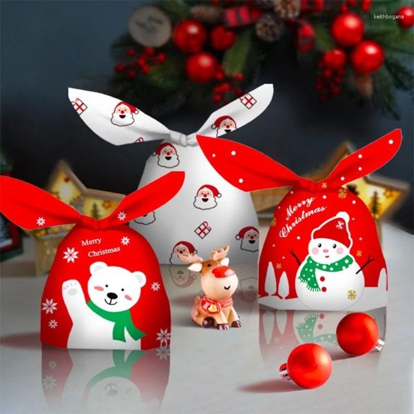 Decorações de Natal 50 Pcs Saco de Doces Merry Treat Bags Party Gift Favor Decoração de Natal