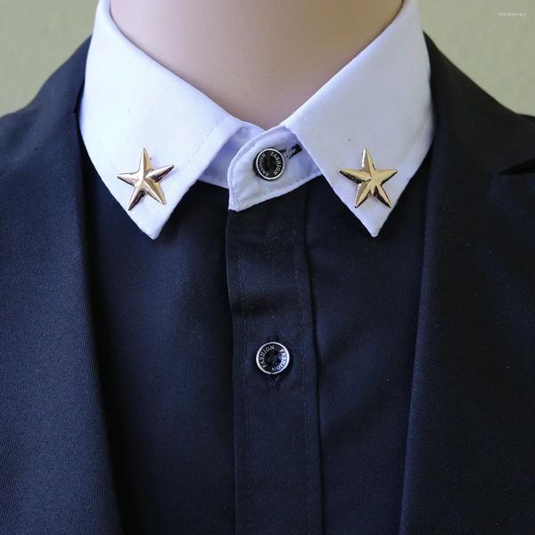 Броши мужские блузки пятиконечная металлическая булавка для лацкана женская звезда рубашка булавки для воротника маленькая брошь аксессуары для значков