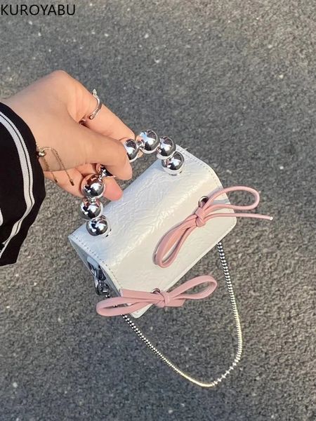 Abendtaschen Süße Damentasche Bandage Bogenkette Kopfhörertaschen Mode Süße Mini Bolsa Japanische Kawaii Handtaschen für Frauen kommen an 231019