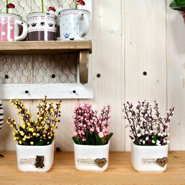 Dekorative Blumen ZAKKA Pastoral-Serie, kleine Bonsai-künstliche Pflanze, gefälscht für Desktop-Mini-Dekoration, Zuhause, Schlafzimmer, Mikro-Landschaftsdekoration