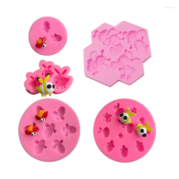 Stampi da forno Fiore 6 cimette di api Strumenti di cottura Decorazione di nozze Stampo in silicone per fondente Zucchero artigianale di decorazione di torte