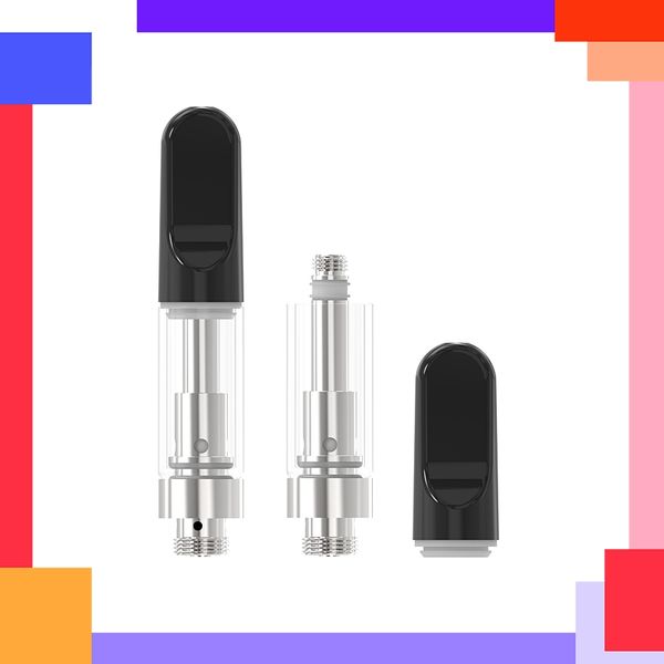 EUA A13 Vape Carts Bulbo Pyrex Cartucho descartável de vidro gordo 0,5 ml 1,0 ml Atomizador de óleo vape 10,5 mm Diâmetro 510 Frea Cartucho de óleo espesso Vaporizador de óleo vazio Navio rápido