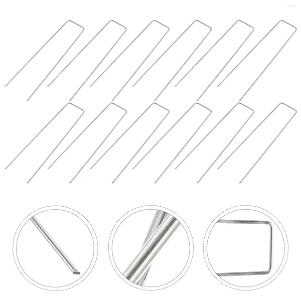 Gartendekorationen, U-förmige Landschaftsnägel, Erdnägel, Rasenpfähle, Dichtungen, Landschaftsbau, Stoff, Metall, künstliche Werkzeuge