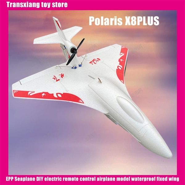 Uçak Modle Polaris X8plus EPP SEAPLANE DIY Elektrikli Uzaktan Kumandalı Model Su Geçirmez Sabit Kanat Eğitim Kanat Oyuncak Hediyesi T231021