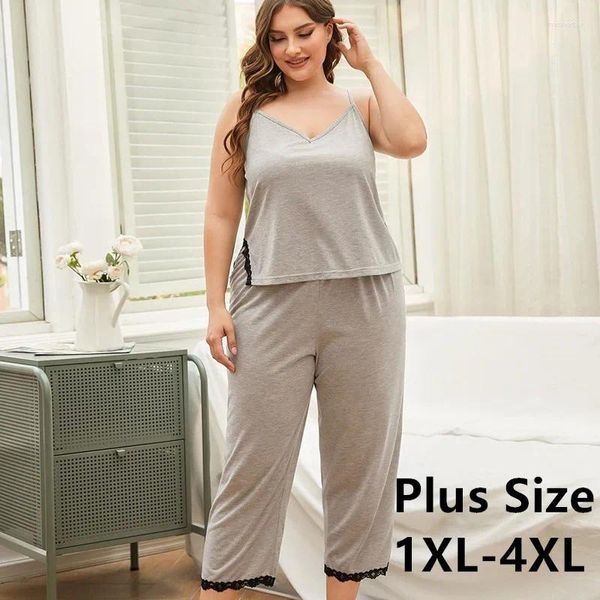 Indumenti da notte da donna 2023 Set da pigiama sexy da donna Primavera ed estate Pigiama con fionda Top Pantaloni alla caviglia Indumenti da letto Taglie forti