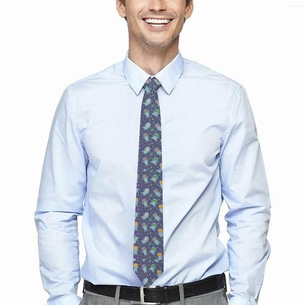 Laços legal panda impressão gravata engraçado espaço animais design pescoço moda colar unisex adulto uso diário gravata acessórios