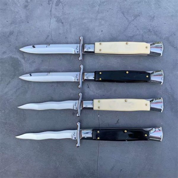 Coltello pieghevole tattico AUTO stile italiano Coltelli automatici EDC 440C Lama a specchio Manico in acrilico Caccia esterna Strumenti di campeggio BM 535 565 3300 15006